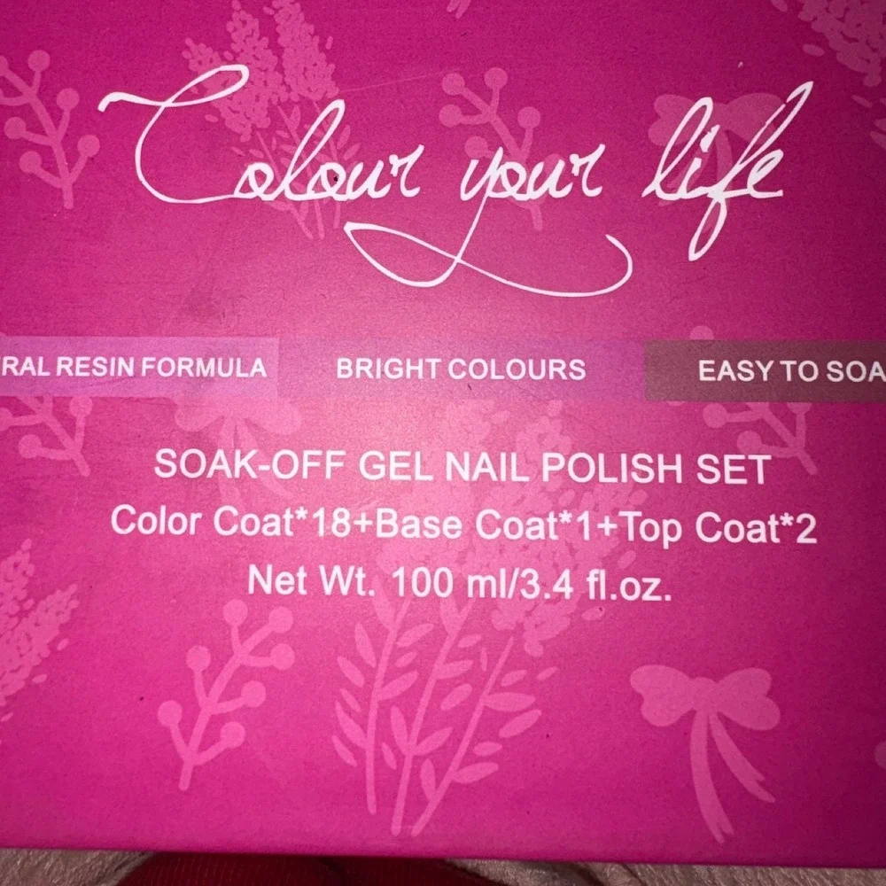 Lavender Violets 21 Pcs Soak Off Gel Nail Polish Set Matte Glossy Top Base‎ Coat